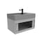 Castello Usa Amazon 30-inch Gray Right Vanity Set with Gray Top and Black Handles CB-MC-30G-BL-2056R-GR - alternate 4